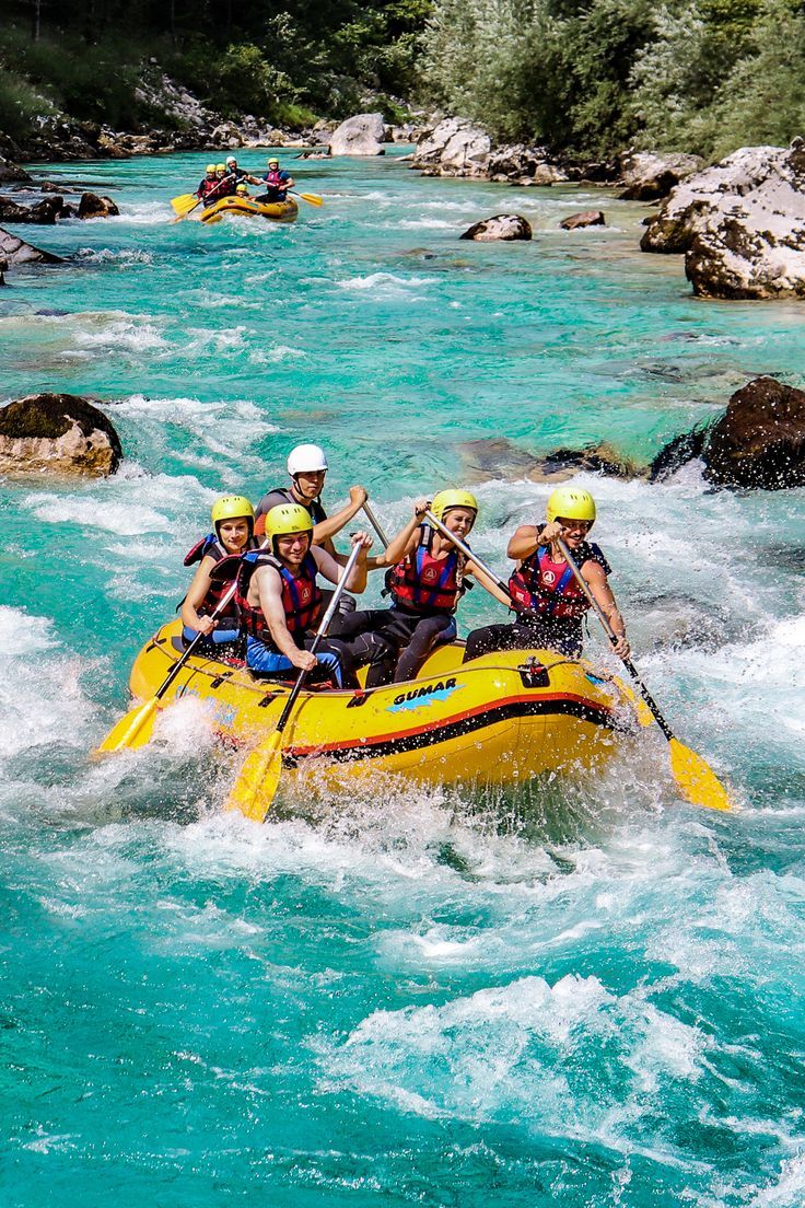 Whitewater rafting in Slovenia, on the emerald Soca River